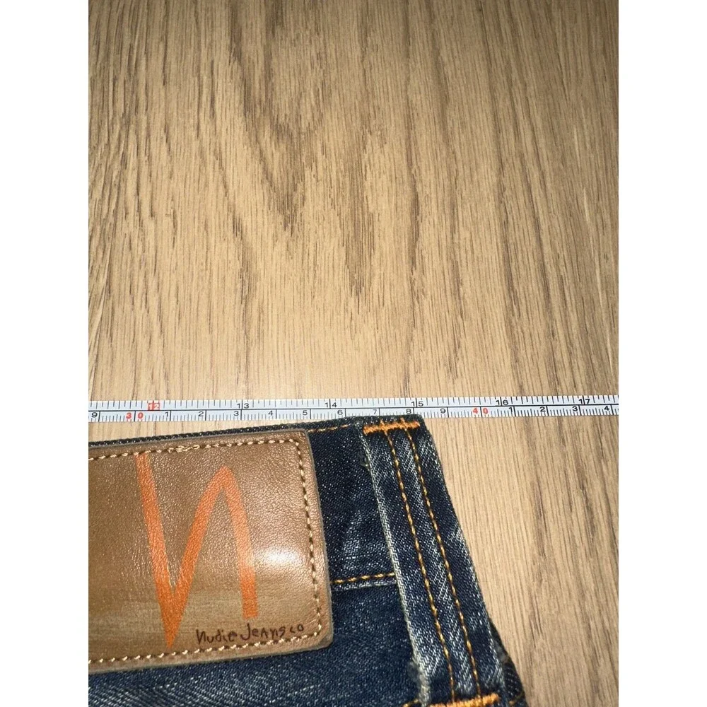 NWT Nudie Jeans Steady Eddie Smokey Indigo Blue 31x32 Faded Whiskering